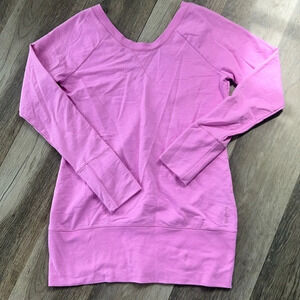 Reebok Purple Deep V Workout Long Sleeve Athletic Top / Size Medium